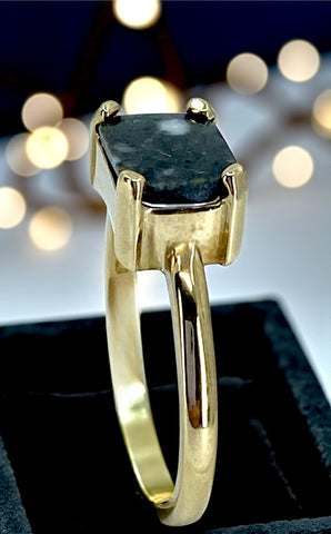 Moon Ring - Genuine Lunar Meteorite Jewelry - Size 6