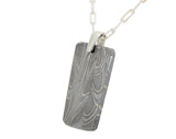 Meteorite Damascus Pendant I Sterling Silver Necklace - Meteorite Jewelry