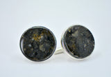 Lunar Meteorite Cufflinks - Genuine Lunar Meteorite Jewelry