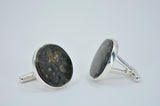 Lunar Meteorite Cufflinks - Genuine Lunar Meteorite Jewelry