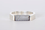 Beautiful Etched Gibeon Meteorite ring I Size 5 3/4  - Meteorite Jewelry