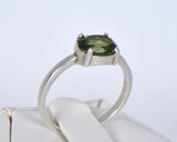 MOLDAVITE Glass Beautiful Faceted Ring - Size 7 - Jewelry