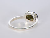 MOLDAVITE Glass Beautiful Faceted Ring - Size 5.25 - Jewelry