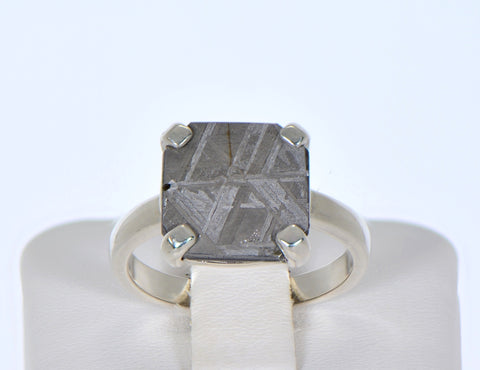 Beautiful Etched MUONIONALUSTA Meteorite Ring I Size 7.75 - Meteorite Jewelry