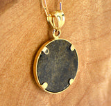 Mars Meteorite Necklace - Genuine Martian Meteorite Jewelry - 14Kt Gold