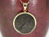 Mars Meteorite Pendant - Genuine Martian Meteorite Jewelry - 14Kt Gold