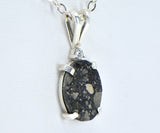 Lunar Meteorite Pendant with Diamond Accent I 925 Sterling