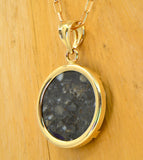 The Osiris Crater Collection I Genuine Lunar Meteorite Necklace and Pendant - 14Kt Gold Jewelry
