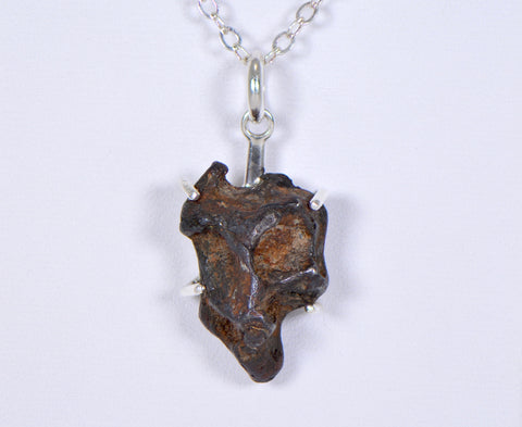 SERICHO Pallasite Meteorite Beautiful Silver Pendant with Natural Hole - Meteorite Jewelry