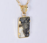 Moon Pendant - Genuine Lunar Meteorite Jewelry - 14Kt Gold