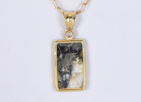 Moon Pendant - Genuine Lunar Meteorite Jewelry - 14Kt Gold