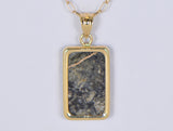 Moon Pendant - Genuine Lunar Meteorite Jewelry - 14Kt Gold