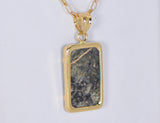 Moon Pendant - Genuine Lunar Meteorite Jewelry - 14Kt Gold