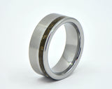 Wedding Bands His and Hers Tungsten Lunar Meteorite Rings