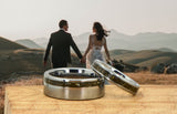 Wedding Bands His and Hers Tungsten Lunar Meteorite Rings